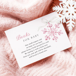 Pink Snowflake Babyduschbücher für Baby Begleitkarte