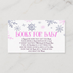 Pink Snowflake Babyduschbücher für Babykarten Visitenkarte