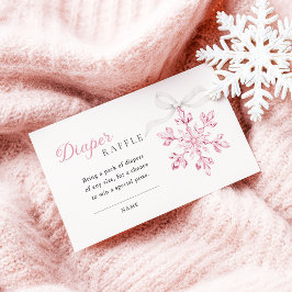 Pink Snowflake Babydusche Windelwindeln Begleitkarte