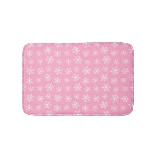 Pink Snowflake Bath Mat Badematte (Vorderseite)