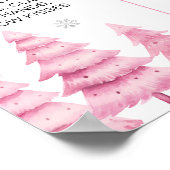 Pink Snowflake Birthday Milestone Foto Poster (Ecke)