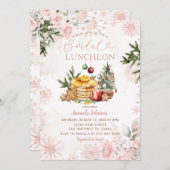 Pink Snowflake Bridal Luncheon Pancake & Cocoa  Einladung (Vorne/Hinten)