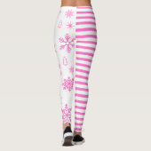 Pink Snowflake Christmas Leggings (Rückseite)