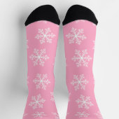 Pink Snowflake Crew Socken (Oben)