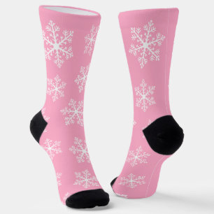 Pink Snowflake Crew Socken