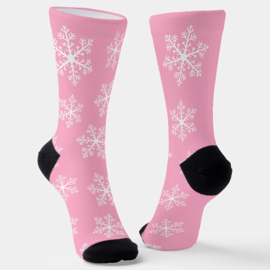 Pink Snowflake Crew Socken (Gewinkelt)