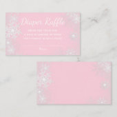 Pink Snowflake Diaper Raffelkarten Begleitkarte (Vorne/Hinten)