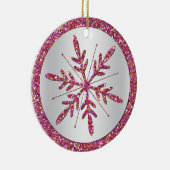 Pink Snowflake Foto Quinceañera Keepake Ornament (Rechts)