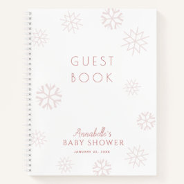 Pink Snowflake Girl Baby Shooting Guest Book Notizblock