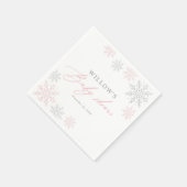 Pink Snowflake Girl Babydusche Serviette (Ecke)