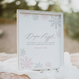 Pink Snowflake Girl Dusche Windeln Windeln Raffel  Poster