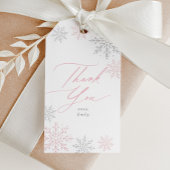 Pink Snowflake Glitter Birthday Geschenkanhänger