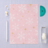 Pink Snowflake & Gold Sparkle Christmas Seidenpapier (Handwerk)