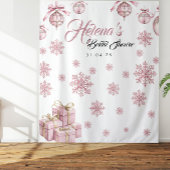 Pink Snowflake Hintergrund | WinterBrautparty Wandteppich