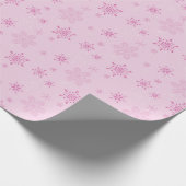 Pink Snowflake Holiday Sparkone Geschenkpapier (Ecke)