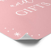 Pink Snowflake Kinderduschkarten und Geschenkschil Poster (Ecke)