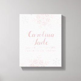 Pink Snowflake Kinderzimmer Babystatistik Leinwanddruck