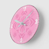 Pink Snowflake Küche Runde Wanduhr (Winkel)