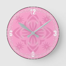 Pink Snowflake Küche Runde Wanduhr