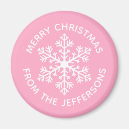 Pink Snowflake Magnet