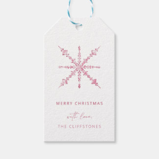 Pink Snowflake Nutcracker Weihnachtsgeschenk Tag Geschenkanhänger