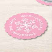 Pink Snowflake Paper Untersetzer (angewinkelt)
