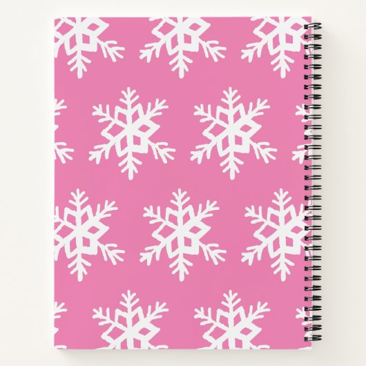 Pink Snowflake SpiralNotebook Notizblock (Rückseite)