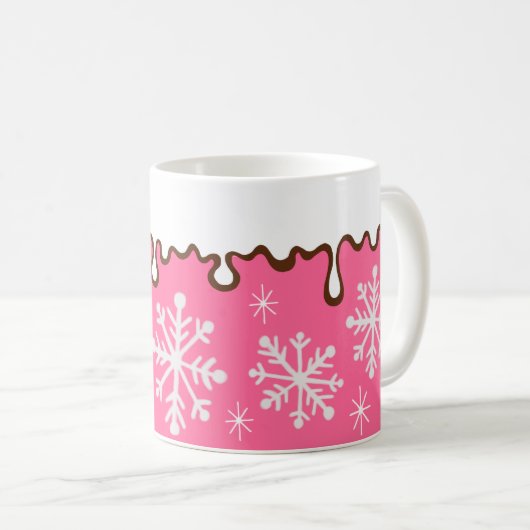 Pink Snowflake Tasse (VorderseiteRechts)