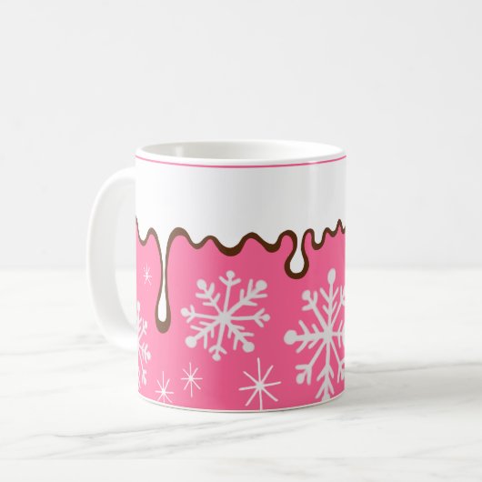 Pink Snowflake Tasse (Vorderseite Links)