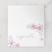 Pink Snowflake Tent Menu Card  Platzkarte (Außenseite Aufgefaltet)