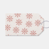 Pink Snowflake Weihnachten Geschenkanhänger (Vorderseite (Horizontal))