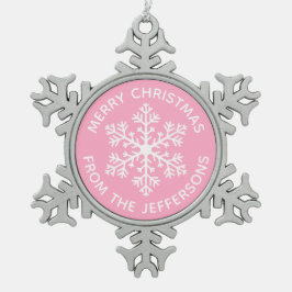 Pink Snowflake Weihnachtsschmuck Schneeflocken Zinn-Ornament