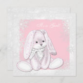 Pink Snowflake Winter Wonderland Babydusche Einladung (Vorne/Hinten)