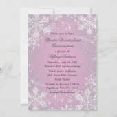 Pink Snowflake Winter Wonderland Quinceanera Einladung (Rückseite)