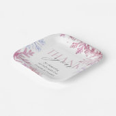Pink Snowflake Winterurlaub Papier Teller (Gewinkelt)