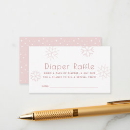 Pink Snowflakes Baby Dusche Windeln Raffle Ticket Begleitkarte