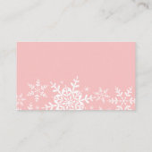 Pink Snowflakes Baby Dusche Windeln Raffle Ticket Begleitkarte (Rückseite)