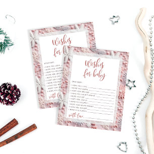 Pink Snowflakes Baby Dusche Wünsche für Babykarte