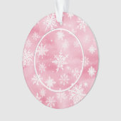 Pink Snowflakes Baby Girl Erstes Weihnachtsfest Fo Ornament (Vorderseite)