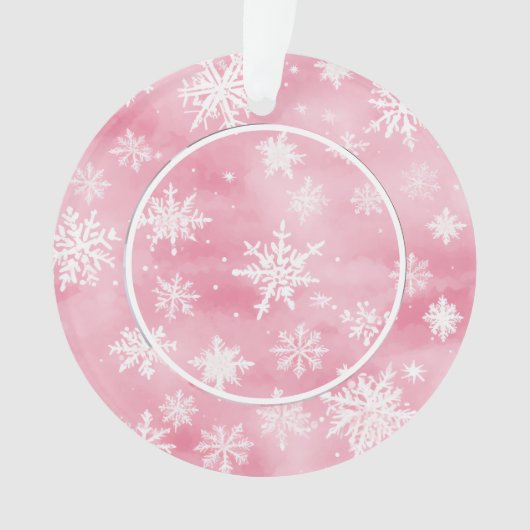 Pink Snowflakes Baby Girl Erstes Weihnachtsfest Fo Ornament (Vorderseite)