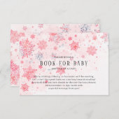 Pink Snowflakes Baby Showbook for Baby Card Begleitkarte (Vorne/Hinten)