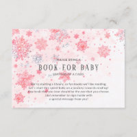 Pink Snowflakes Baby Showbook for Baby Card