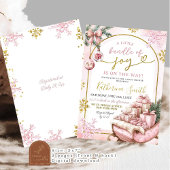 Pink Snowflakes Bundle Joy Winter Baby Shower Einladung