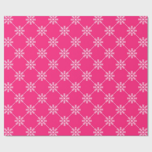 Pink Snowflakes Diagonal Square Muster Geschenkpapier (Flach)