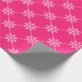 Pink Snowflakes Diagonal Square Muster Geschenkpapier (Ecke)