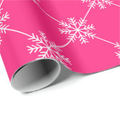 Pink Snowflakes Diagonal Square Muster Geschenkpapier (Rolleneckpunkt)