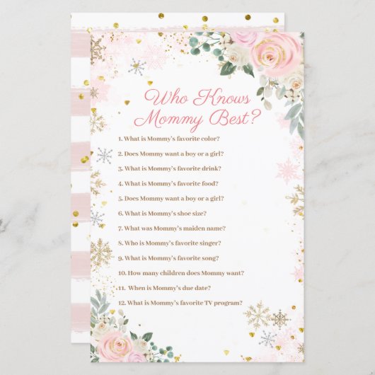 Pink Snowflakes Floral, die Mommy Best Game kennt (Vorne/Hinten)