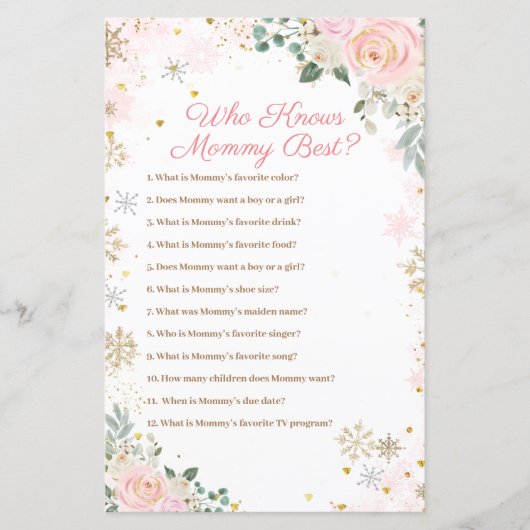 Pink Snowflakes Floral, die Mommy Best Game kennt (Vorderseite)