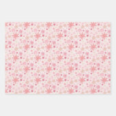 Pink Snowflakes Umschlagpapier Flachblatt Set 3 Geschenkpapier Set (Vorderseite 3)