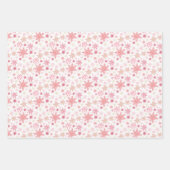Pink Snowflakes Umschlagpapier Flachblatt Set 3 Geschenkpapier Set (Vorderseite 2)